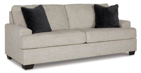 Mid-Century Modern Platform Sofa in Pebble - HER Home Design Boutique